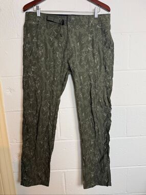 prAna Stretch Zion Slim II Pants 34x30 Evergreen Camo Cargo Hiking Gorpcore